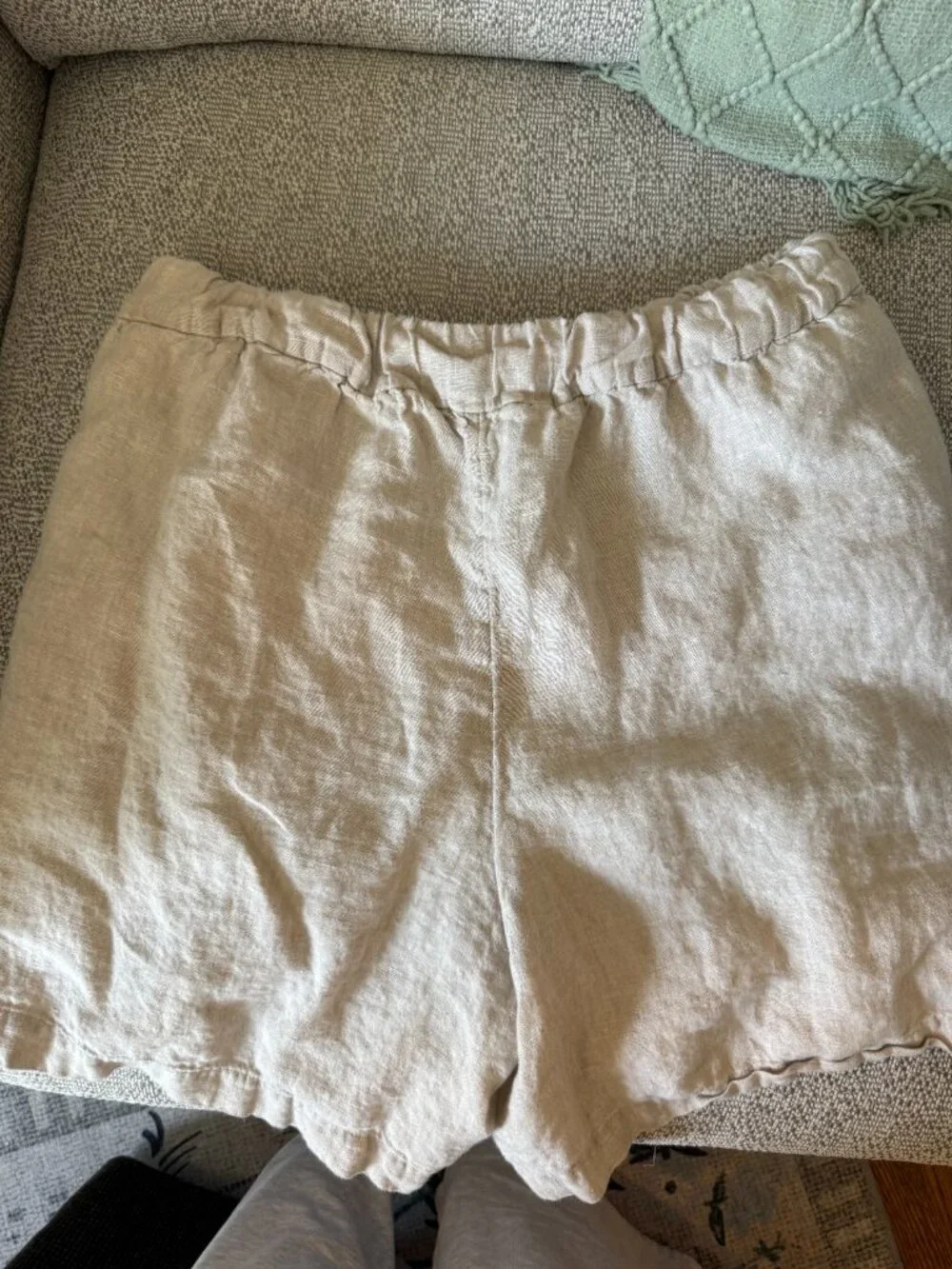 J. Crew Women’s Small Linen Shorts Tropez Flax Pockets 5" Inseam Size Small - Picture 3 of 5